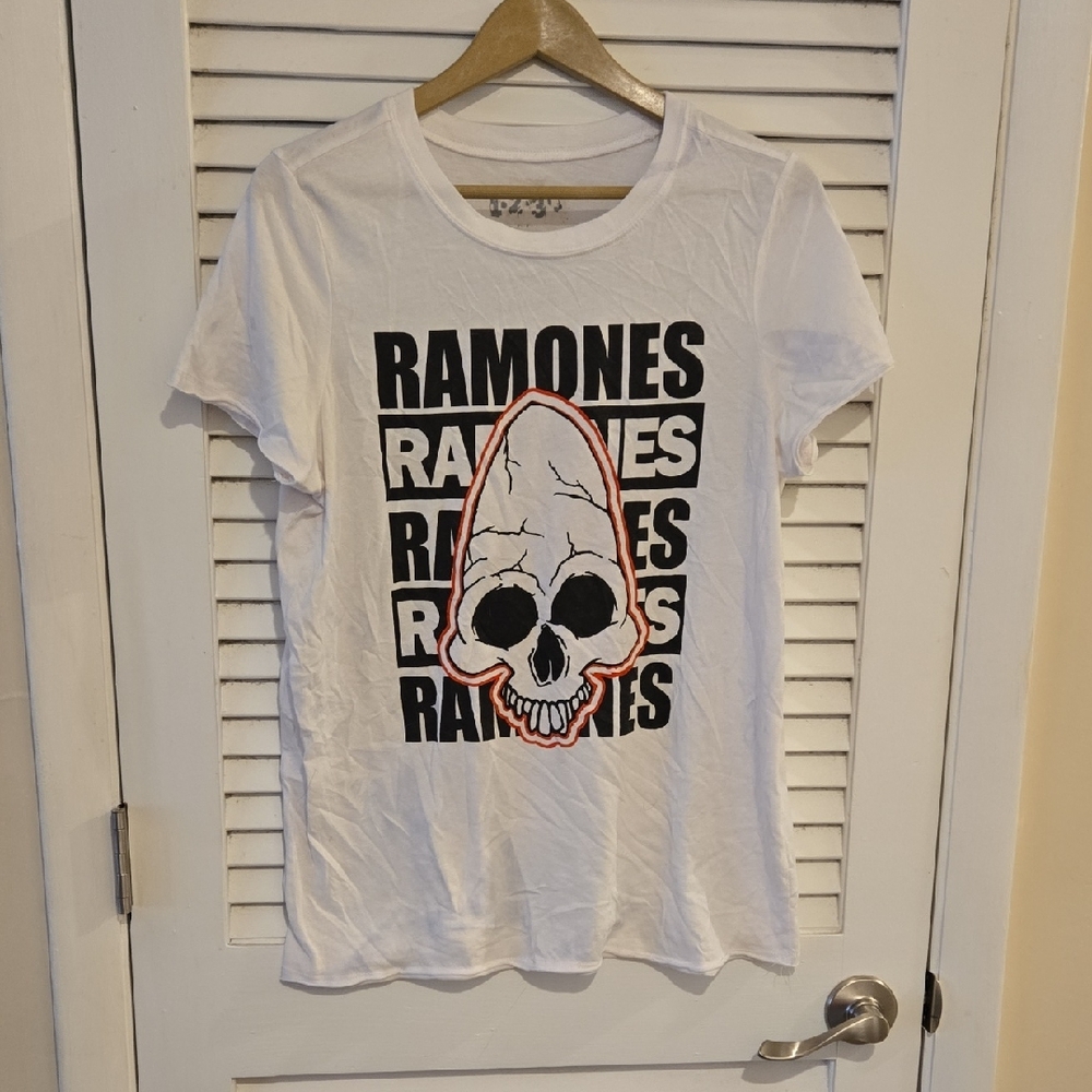 Torrid White Graphic Tee with Black and Pink Accents